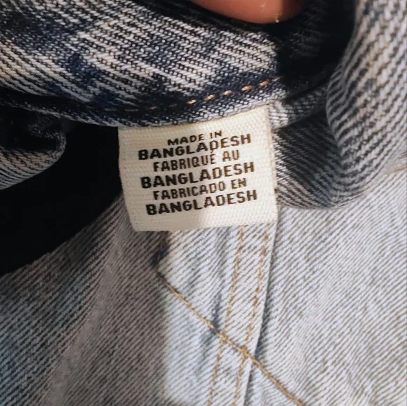 Denim Jacket with Peace Sign Embroidery - Picture 4 of 16